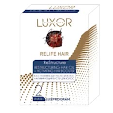 Восстанавливающее масло для волос + Активирующий бустер для волос, фаза 2 Luxor ReLife Hair 10 ампул х 10 мл - site41.local - Алматы